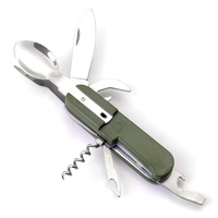 Ensemble de couverts pliants multifonctionnels en acier inoxydable pour le camping et la survie en voyage