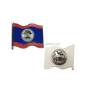 Pin de Solapa de Esmalte Duro con Bandera de la República Dominicana y Baño de Oro - Souvenirs al por Mayor de la Bandera Nacional de República Dominicana - Product Image 3
