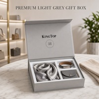 Boîte cadeau rigide personnalisée pour accessoires de mode, cosmétiques, fermeture magnétique, pliable, gris clair, vente en gros, usine