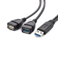USB 3,0 2-en-1 Cable de extensión macho a hembra Nueva condición Carga DE DATOS Unidad flash Tarjeta de red Compatible con disco duro