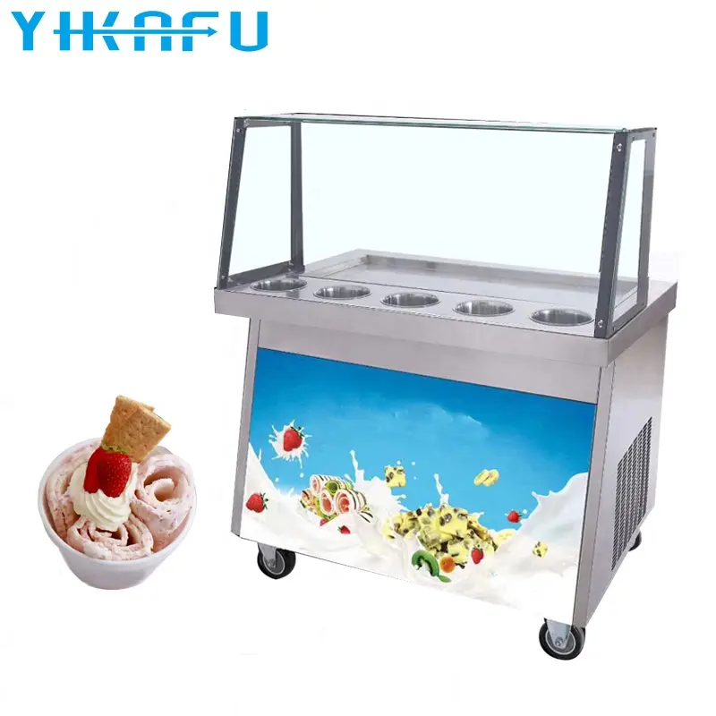 Tay kare haddelenmiş dondurma yapma makinesi yoğurt makinesi kazıyıcı ile