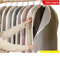 Vêtements cache-poussière fermeture éclair latérale manteau costume vêtement sac de rangement épaissi Transparent imperméable coton comprimé sous vide