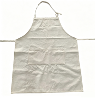 DUOLAI Vente en gros Nouveau design Bonne qualité Impression par transfert thermique Logo personnalisé Tabliers de cuisine ajustables en toile de coton blanche