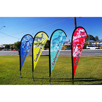 Logo personnalisé publicité extérieure drapeaux de plage plumes larme bannières pour l'événement