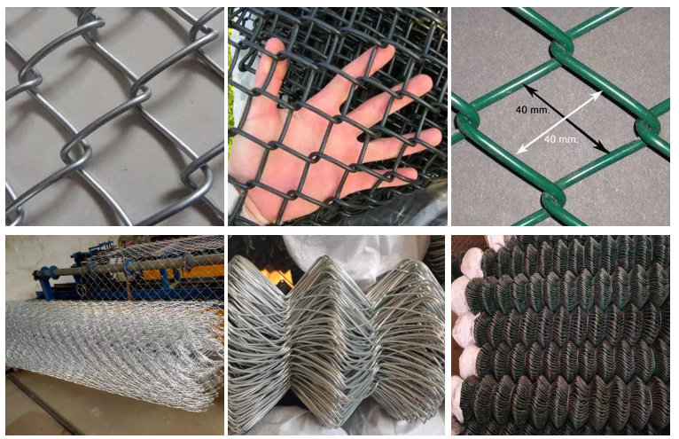 Plastic Coated Chain Link Fence Fabric 9 Gauge Black Color