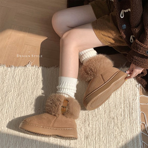 XIXITIAO Модные женские пушистые зимние женские сапоги оптом коричневые сапоги с мехом - Product Image 5