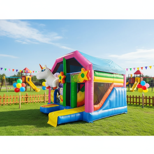 Château gonflable personnalisé à thème dessin animé avec toboggan commercial, équipement de <span class=keywords><strong>location</strong></span> pour fêtes d'enfants - Product Image 1
