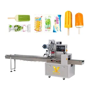 High quality flow pack horizontal frozen treat ice cream bar popsicle wrapping packaging machine