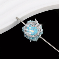 Boule d'argile en céramique pleine de strass, perle percée avec trou droit, accessoire de collier porte-clés de téléphone portable bricolage