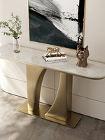 Console d'entrée en marbre de style italien, luxe léger, moderne et simple, avec structure modulaire et personnalisation possible