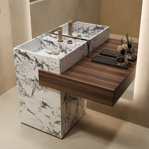 <span class=keywords><strong>Mobile</strong></span> da <span class=keywords><strong>Bagno</strong></span> di Lusso <span class=keywords><strong>in</strong></span> Marmo <span class=keywords><strong>con</strong></span> <span class=keywords><strong>Lavabo</strong></span> Integrato e Specchio, Set Vanity Moderno e Impermeabile per Hotel e Ville - Product Image 1