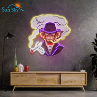Enseignes néon acryliques personnalisées avec logo LED imprimé UV, design gratuit, thème cosmique et anime, pour magasins, salons et décoration commerciale