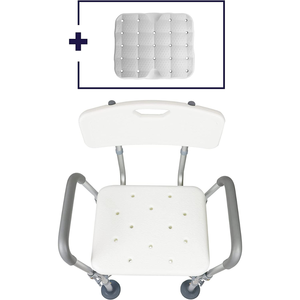 Silla de Ducha Acolchada (150 kg), Sillas de Baño para Mayores, Asiento Blanco KMINA K30017 - Product Image 2