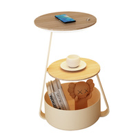Lampe de sol élégante et créative avec chargeur sans fil, étagère de salon, lampe de table basse intégrée, meuble d'appoint de canapé pour la maison