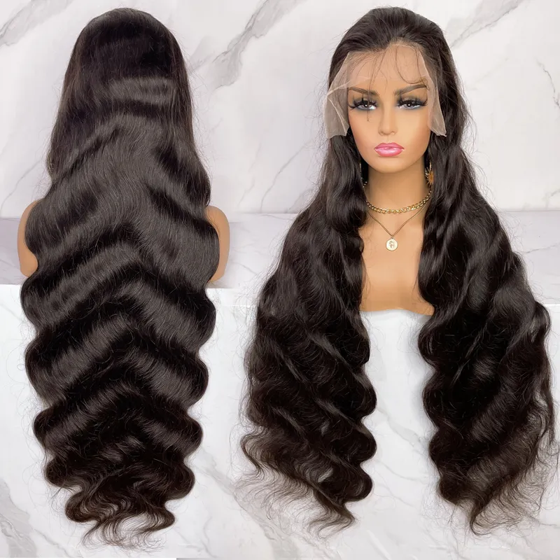 Large stock wholesale 13x4 lace frontal wigs 100% virgin indian hair transparent lace front wig
