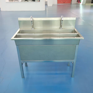 Évier de lavage à <span class=keywords><strong>main</strong></span> multifonctionnel en acier inoxydable avec pied genou et capteur de contrôle pour abattoir usine alimentaire - Product Image 4