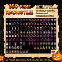 Tuiles de Mahjong Modernes pour Halloween Motif Bouledogue Français |   Jeu de Mahjong Spooky Dog |   Carrelage en caoutchouc naturel pliable et portable pour le divertissement