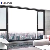 Fenêtre à battant moderne en alliage d'aluminium sur mesure avec cadre en acier inoxydable et verre trempé pour villa