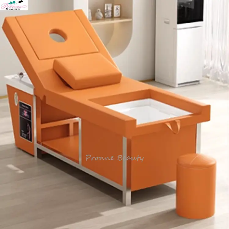 새로운 디자인 물 순환 헤드 테라피 전기 안락 의자 세척 페디큐어 샴푸 침대 발 스파