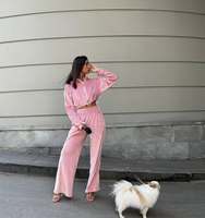 Ensemble de survêtement décontracté pour femmes en velours luxueux avec fermeture éclair, sweat-shirt à capuche et pantalon de survêtement, tenue décontractée chaude et confortable, jogging assorti