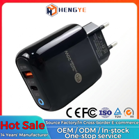 Adaptateur de chargeur rapide USB-C double port PD 20W certifié CE FCC ROHS pour téléphone portable, appareil photo et appareils électriques