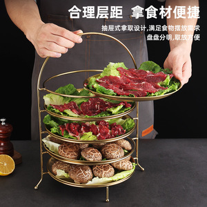 Five Tier <b>Gold</b> <b>Serving</b> <b>Tray</b> Stand For Dessert Cake Fruit Display Storage Rack - Product Image 5