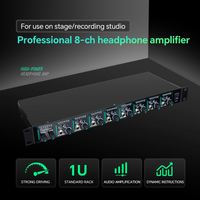 Amplificateur de distribution d'écouteurs professionnel 1U XLR 8 entrées 8 sorties HA800 V2 pour moniteur de scène et de studio