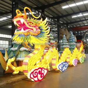 2305 Chinese Lantern Festival Christmas Ornaments Giant Zodiac Animal Lanterns Led Silk Dragon Lantern For New Year Decoration