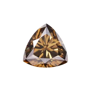 Moissanite Diamonds Stones Price Per Carat Fancy Moissanite Loose Color Trillion Cut Champagne Moissanite