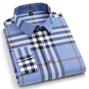 Logo personnalisé <span class=keywords><strong>2022</strong></span> Designer coton hommes Oxford à manches longues décontracté Vintage Plaid smoking chemises printemps à la mode brodé grande taille - Product Image 2