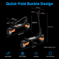 Hochleistungs-Elektroroller 800W für Erwachsene 11 Zoll Allterrain-Reifen 48V Akku Langstrecken-E-Scooter USA-Bereit
