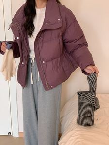 Женская Водонепроницаемая Двухсторонняя куртка 2024 Pinghu, длинная хлопковая подставка для белой утки, осень/зима, 90% покрытие небольшого размера - Product Image 6