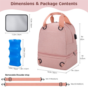 Double Layer Waterproof Polyester Breast Milk Cooler Bag Large Capacity Customizable Breast Pump <b>Backpack</b> for Moms - Product Image 2
