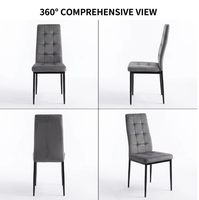 Chaise d'appoint en velours rembourrée pour salle à manger, chaise d'attente de bureau, chaise de salle à manger à dossier haut avec pieds en métal