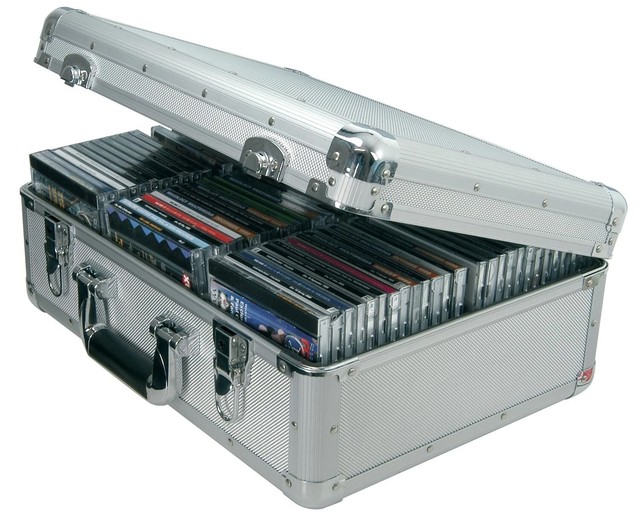 Customizable Aluminum Flight Case for CD Storage 80 CD Capacity Durable Travel Suitcase with Lockable Hard Box Separator Plate