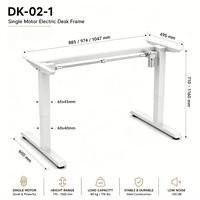 Bureau debout électrique ergonomique moderne extensible à moteur unique, réglable, fixation murale, poste de travail pour bureau à domicile, commandes en gros