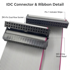 Câble plat IDC SHANWEI 34 broches (2*17P) à pas de 1,5 mm, faisceau de câbles gris pour équipement mécanique et écran LED, direct usine - Product Image 2
