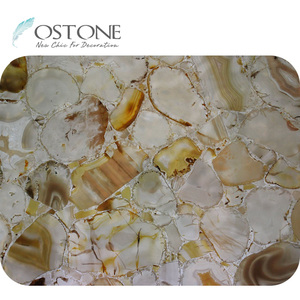 Đá quý bán quý lớn lát đá mã não trắng cho nền Countertop - Product Image 1