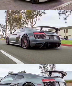 Convient à la nouvelle <span class=keywords><strong>Audi</strong></span> R8 modifié<span class=keywords><strong>e</strong></span> en forme de V True Carbon Fiber Small Wrap Tail Wing - Product Image 6
