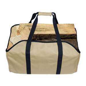 Sac de transport pour bois de chauffage gratuit avec toile imperméable résistante personnalisée, porte-bûches pour foyer - Product Image 2