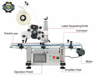 Cartons, cartes, sacs en plastique, bouteilles en verre, applicateur d'étiquettes automatique de bureau, machine d'application d'étiquettes plates