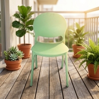 Chaise de salle à manger empilable en plastique épaissi, style moderne et minimaliste, avec dossier, pour usage extérieur, mobilier de maison, supports de barbecue