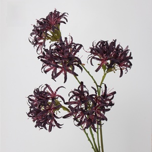 LO-842 Flores Artificiales al por Mayor, Mezcla de Flores de Seda en Color Morado Oscuro, Ramo de Iris, Dalia, Tulipán e Hortensia para Diseñadores Floristas - Product Image 5