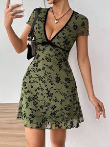 Versatile Floral Vintage Summer A-line <b>Dress</b> Loose Fit <b>Elastic</b> Waist Sleeveless Washed Mini <b>Dress</b> - Product Image 4