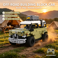 Voiture RC tout-terrain motorisée à assembler, blocs de construction MOC personnalisés OEM d'usine, jouet de construction pour enfants