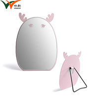 Miroir cosmétique mignon en forme de cerf de dessin animé, miroir de maquillage réglable avec couleur personnalisée exquise