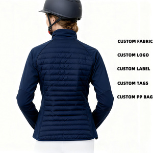 Veste d'équitation pour femme, fermeture éclair intégrale, deux poches latérales zippées, col montant, manches longues, imperméable - Product Image 2