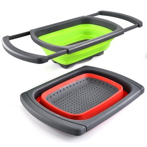 Collapsible <b>Colanders</b> Food Strainers Foldable Kitchen Strainers Kitchen Tools Water Draining Tray for Fruit Vegetables - Product Image 1