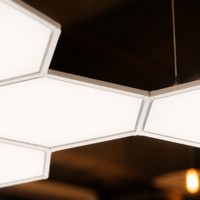 Luminaire suspendu modulaire hexagonal à LED, éclairage décoratif en groupe pour club de billard, salon, bar