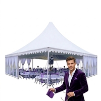 Tente Pagode 3x3m en Aluminium et PVC pour Extérieur, Tente de Mariage Quatre Saisons pour Expositions et Salons Professionnels